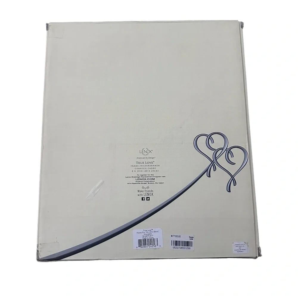 Lenox Picture Frame True Love 8″ x 10″ Silver Plated Hearts New